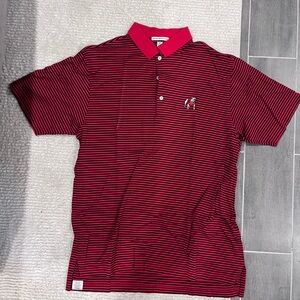 Peter Millar Red and Black Striped Polo